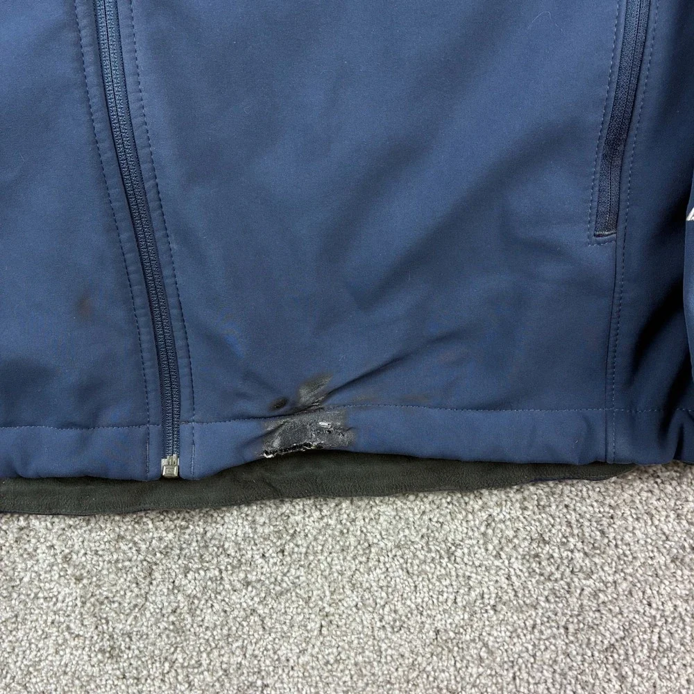 The North Face Apex Softshell Jacket Mens XL Blue Full Zip Fleece Lined Bionic